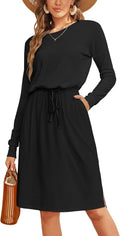 Simier Fariry Womens Summer Hide Belly Knee Length Travel Dress on