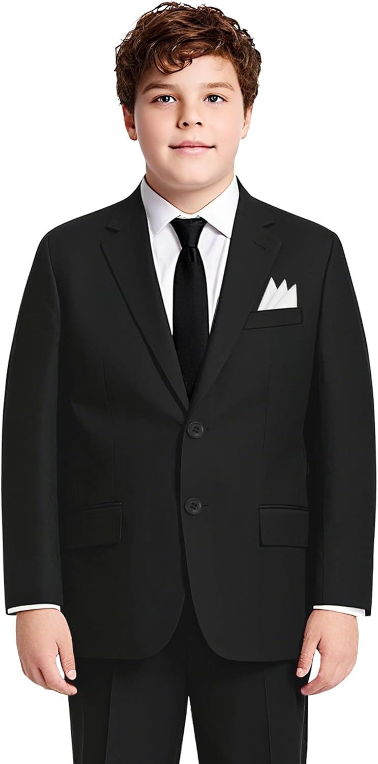 Marvelous World Boys' Plus Size Husky Stretch Suit Set for Youth