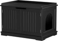 Zeny Cat Litter Box Enclosure Wooden Cabinet with Divider - Modern