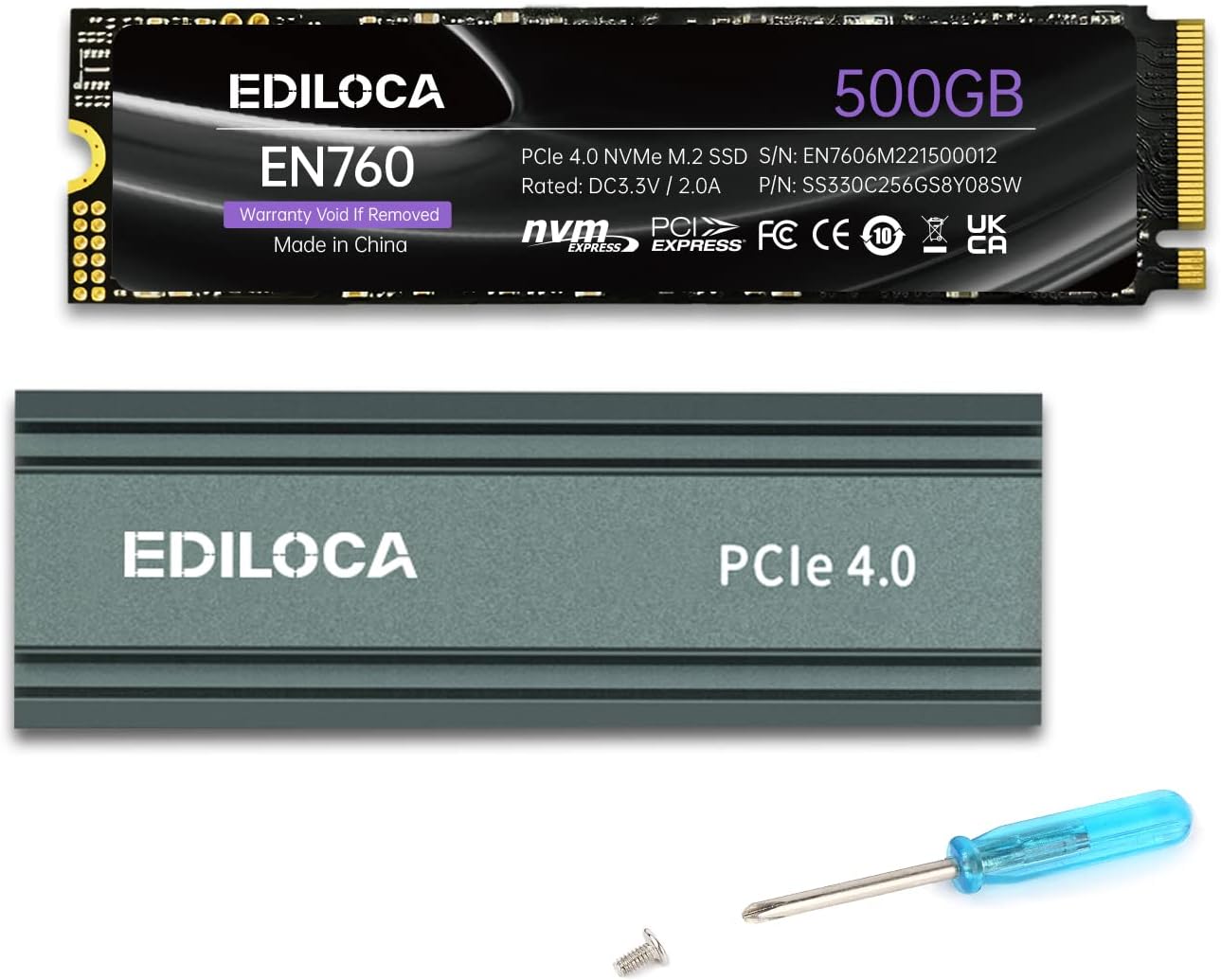 500GB M2 NVME SSD with Heatsink for PS5 and PC Gaming