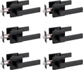 Passage Door Lever Dummy Matte Black - Slim Non-Locking 6 Pack