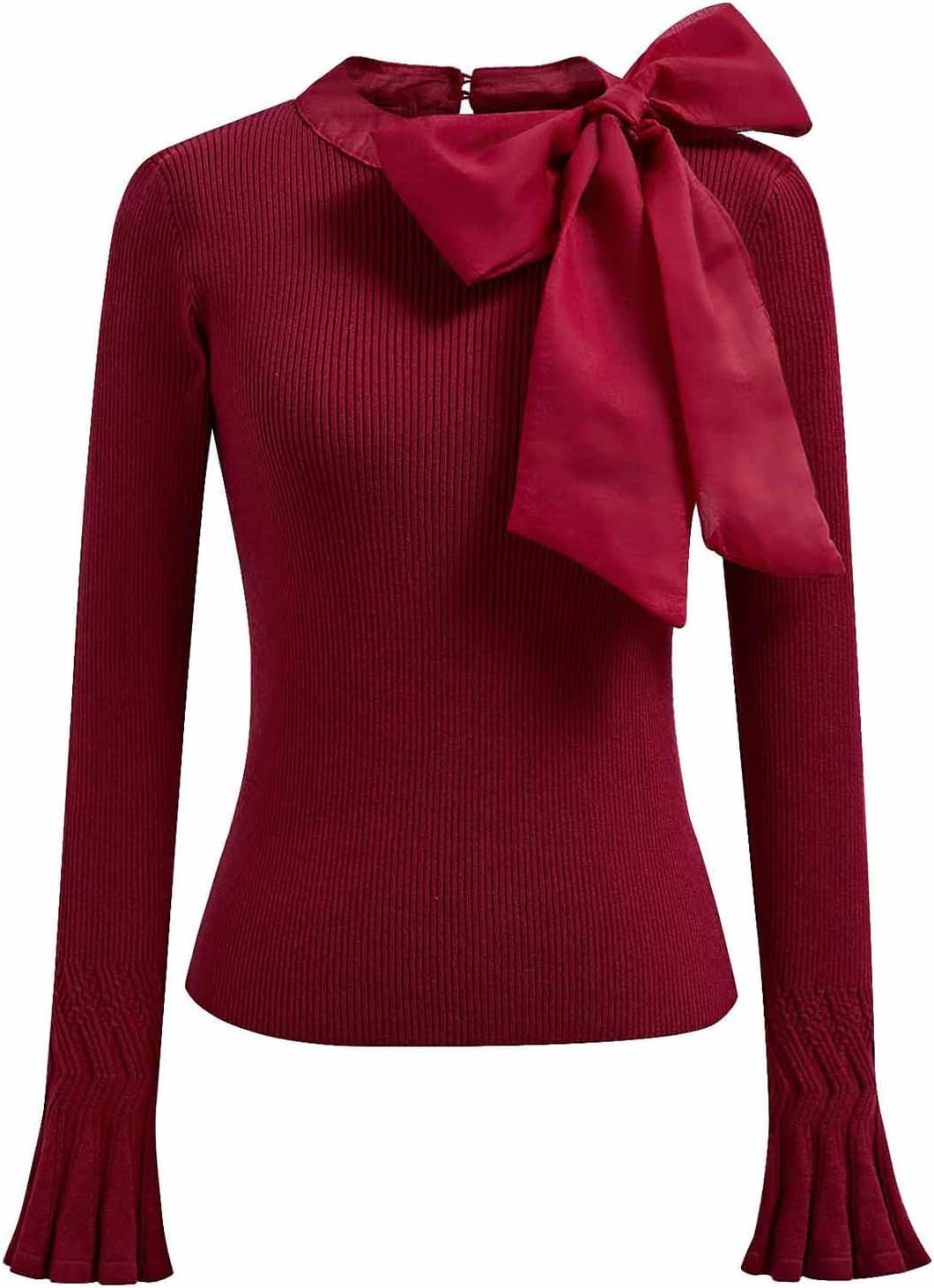 Elegant Bow Tied Long Sleeve Knit Top for Women by CHICWISH