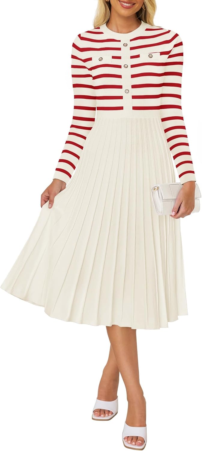 Stylish Striped Midi Dress for Women - Perfect for Any Occasion
