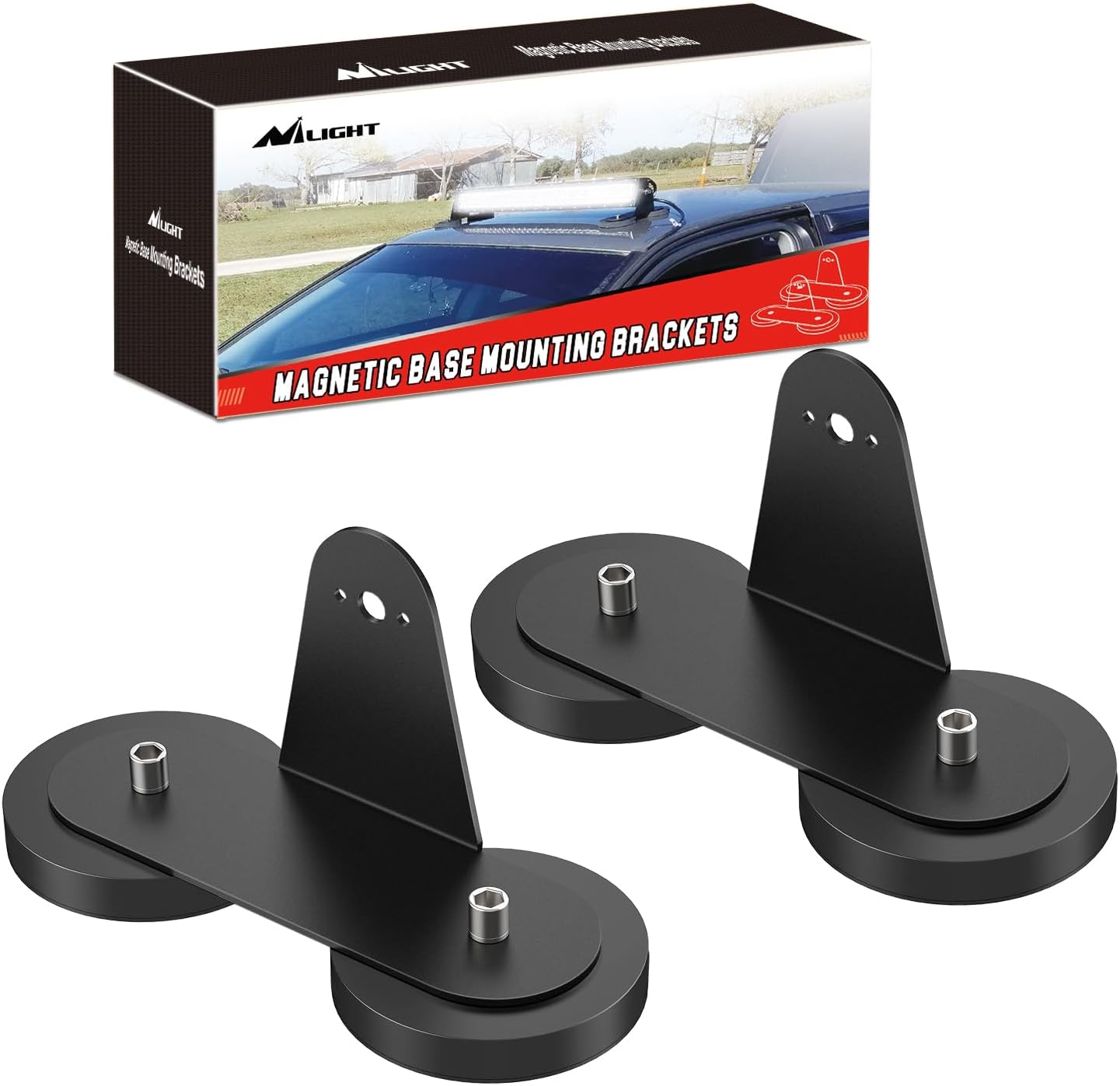 Magnetic Base LED Light Bar Mounting Brackets for Strong Hold
