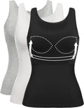 Tank Top with Built in Bra Cup for Women Wide Strap S-3XL