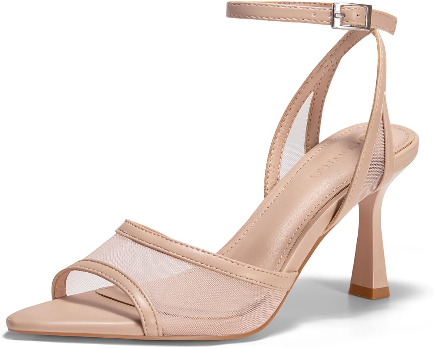 Coutgo Womens Mesh Kitten Heels Sandals for Summer Style