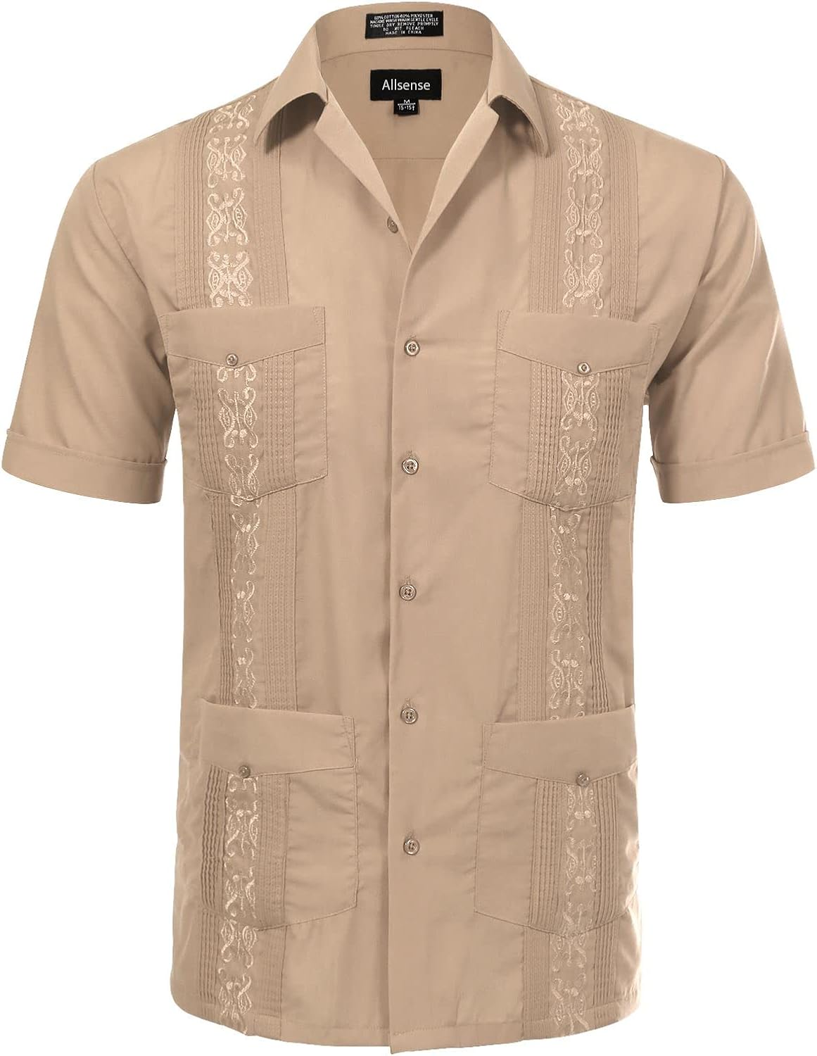 Allsense Men's Short-Sleeve Button-Down Cuban Guayabera Shirt Review