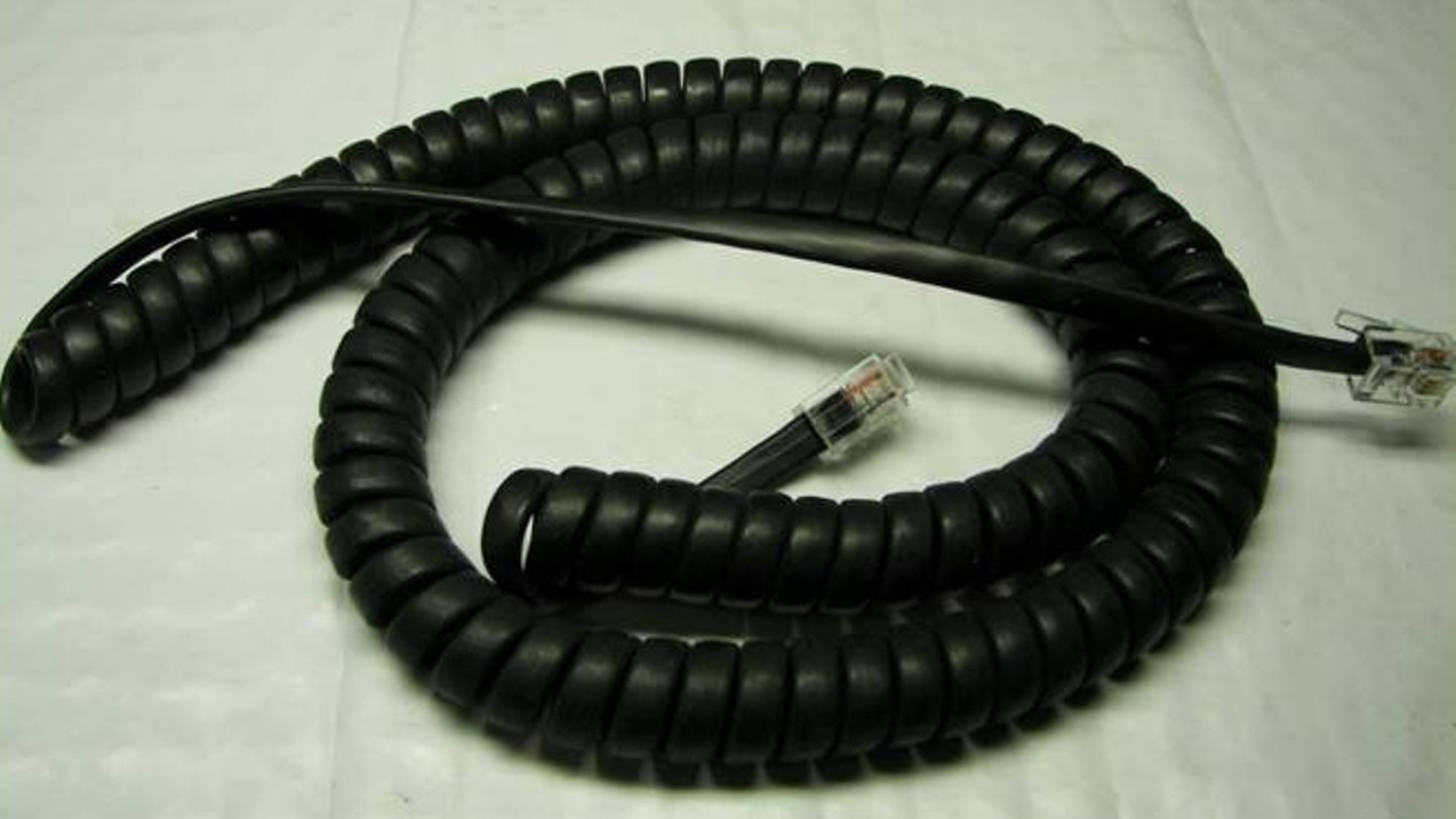 25-Pack Flat Black Handset Cords for Yealink IP Phones