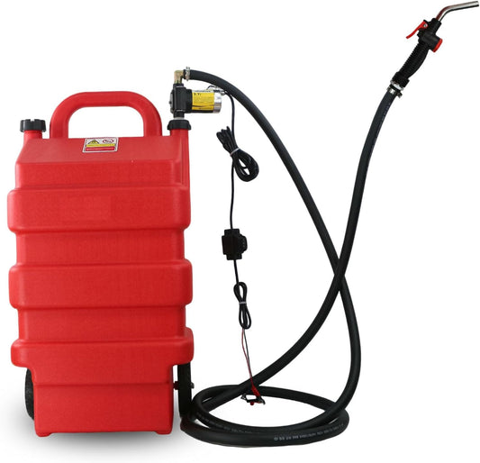 16 Gallon Portable Fuel Caddy Tank with 12V DC Pump for Fuel