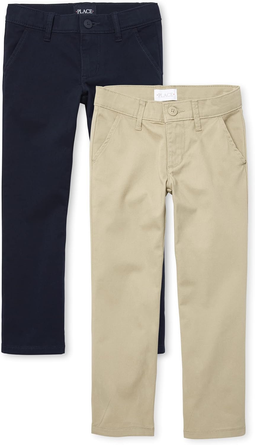 Stretch Bootcut Chino Pants for Kids - Comfortable 2-Pack