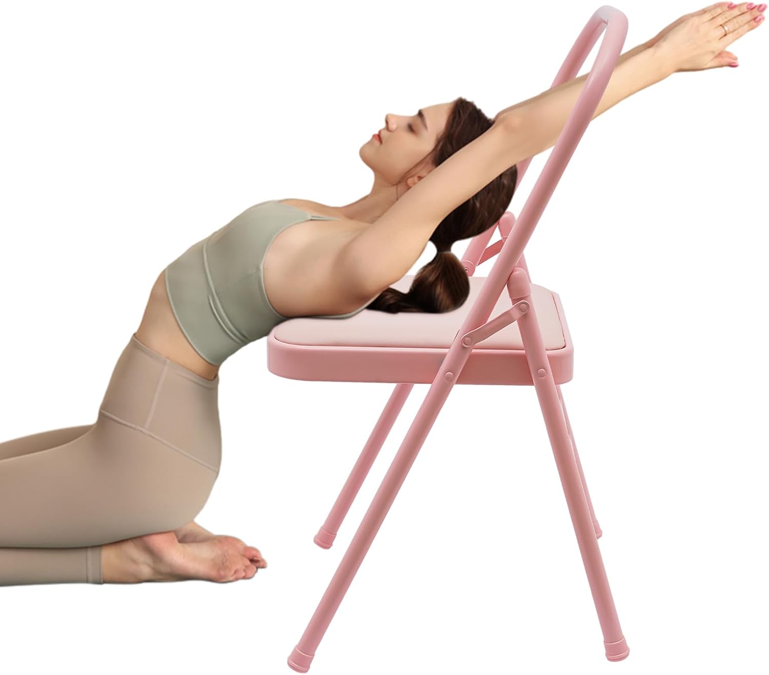 Folding Yoga Chair Boosts Flexibility & Strength