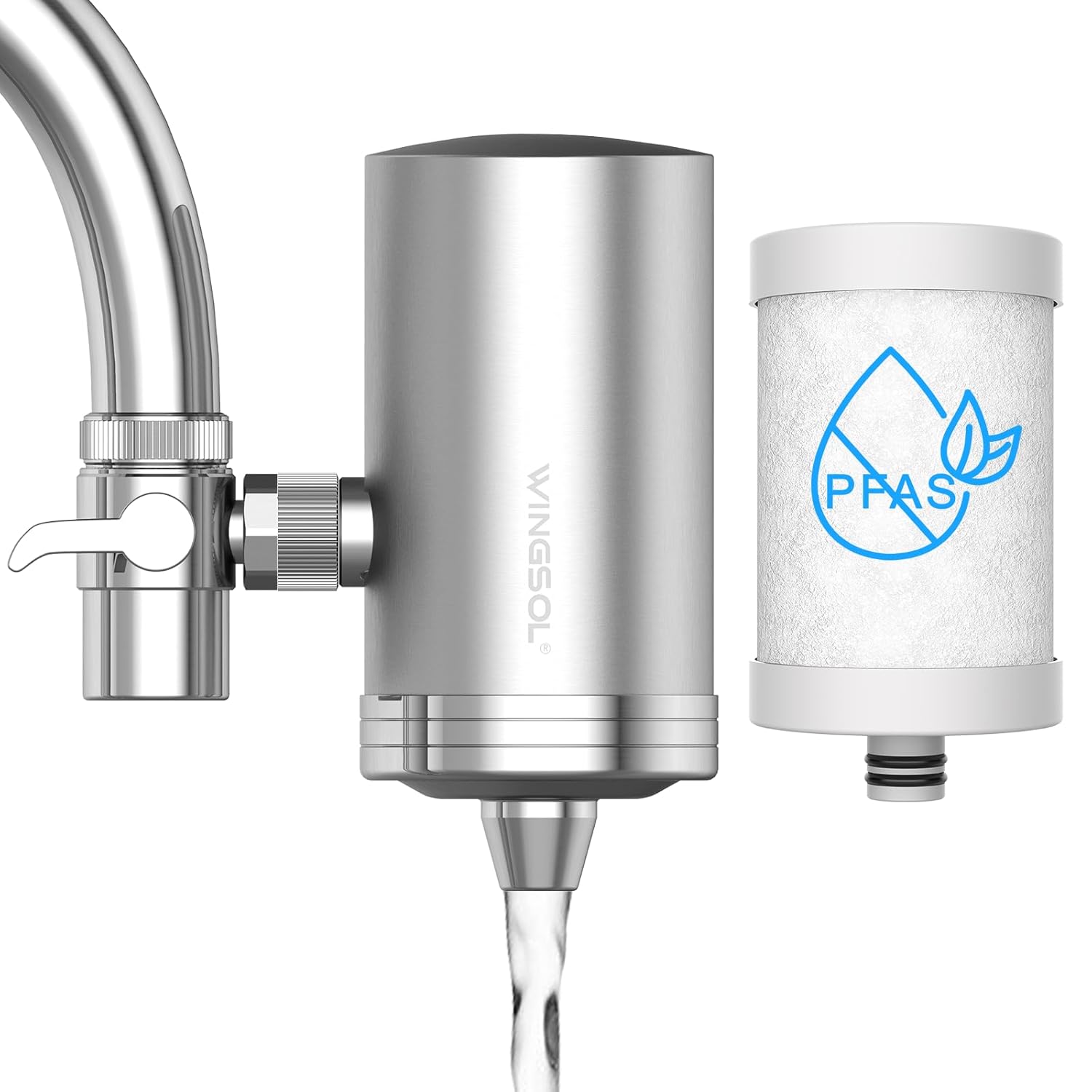 WINGSOL Stainless Steel Water Filter for Sink Faucet - 350 Gallons