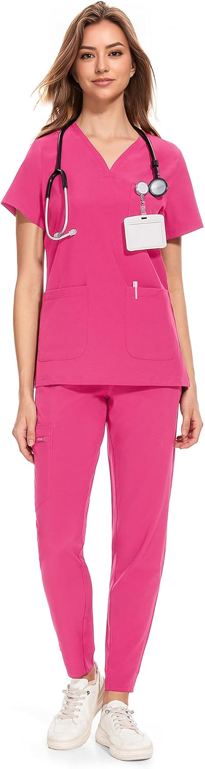 COZYFIT Medical Scrubs for Women with 8 Pockets and Comfort