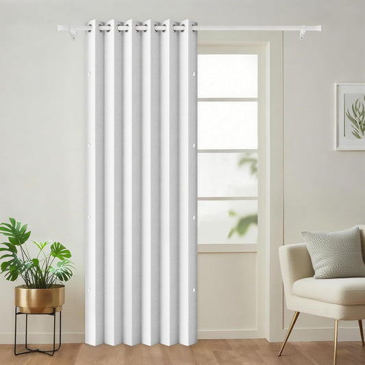100% Blackout Pleated Curtains with Magnetic Closure for Privacy