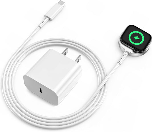 Fast Magnetic Apple Watch Charger + USB C Wall Plug