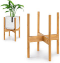 Fox & Fern Bamboo 10 in Plant Stand - Mid Century Indoor Stand