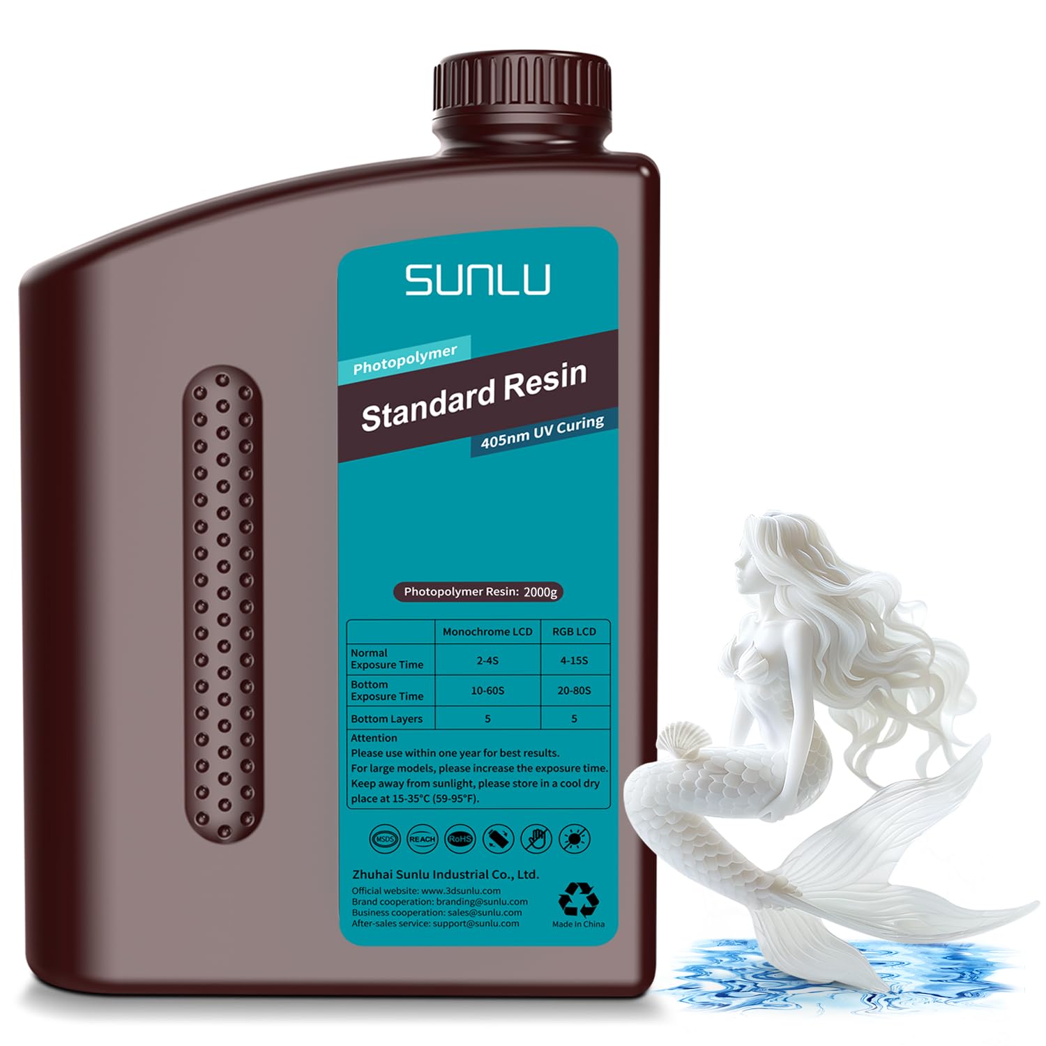 SUNLU 3D Printer Resin for LCD DLP SLA Printers, 2kg White