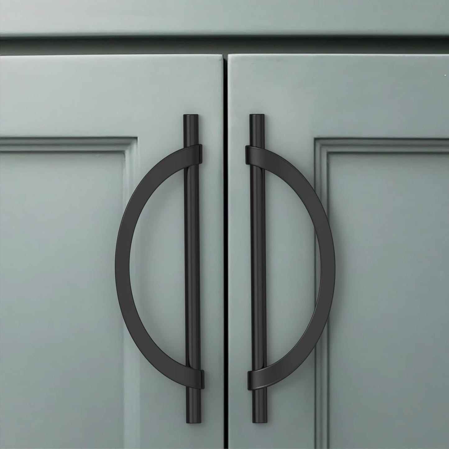 Amerdeco 10 Pack Matte Black Cabinet Pulls for Kitchen Handles