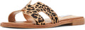 Steve Madden womens Hadyn Leather Flat Sandals - Laser Cut Style