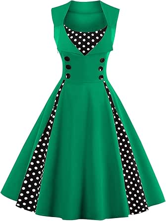 KILLREAL Women's Polka Dot Retro Vintage Cocktail Party Dress