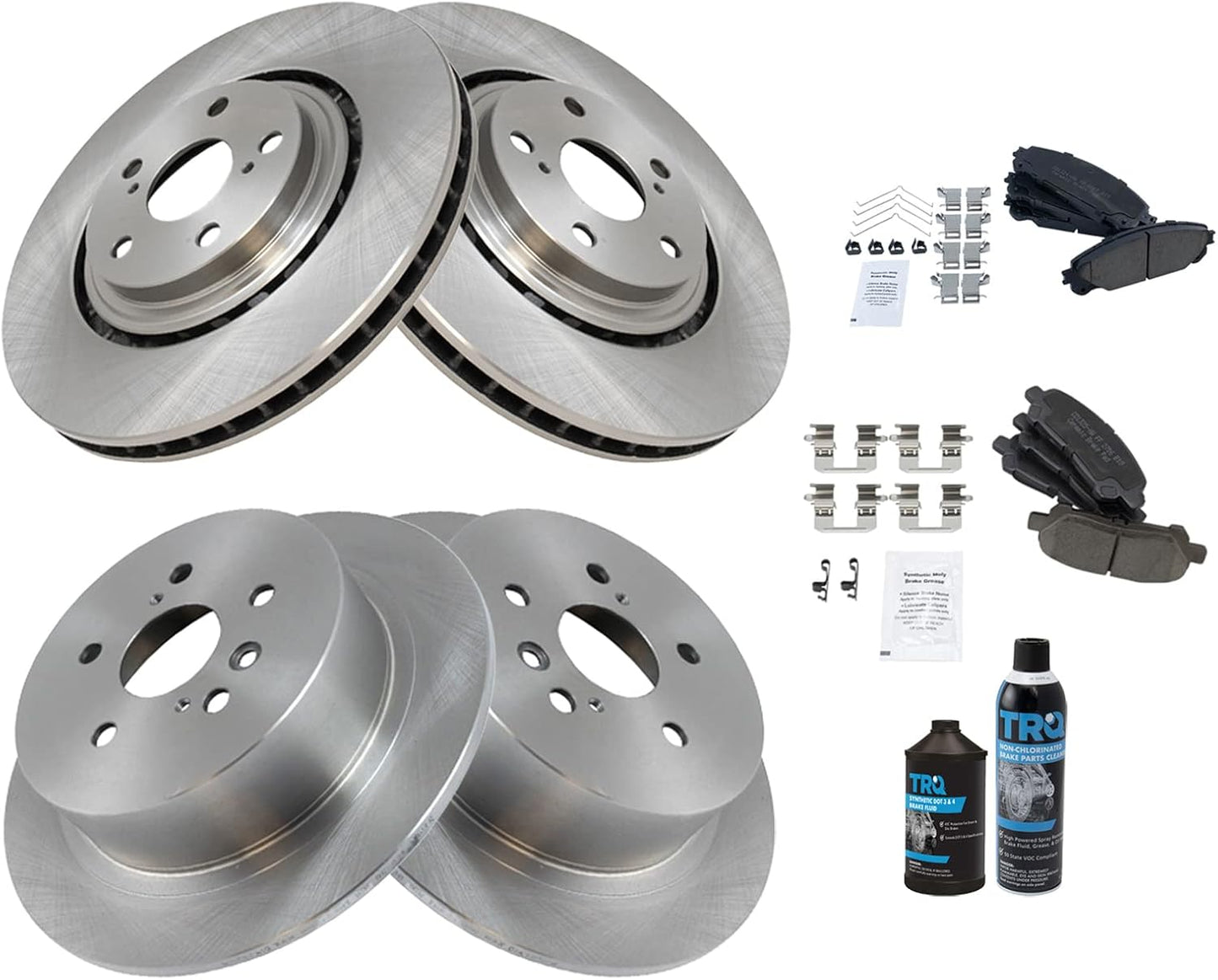 TRQ Brake Pad & Rotor Kit for 2008-2013 Toyota Highlander