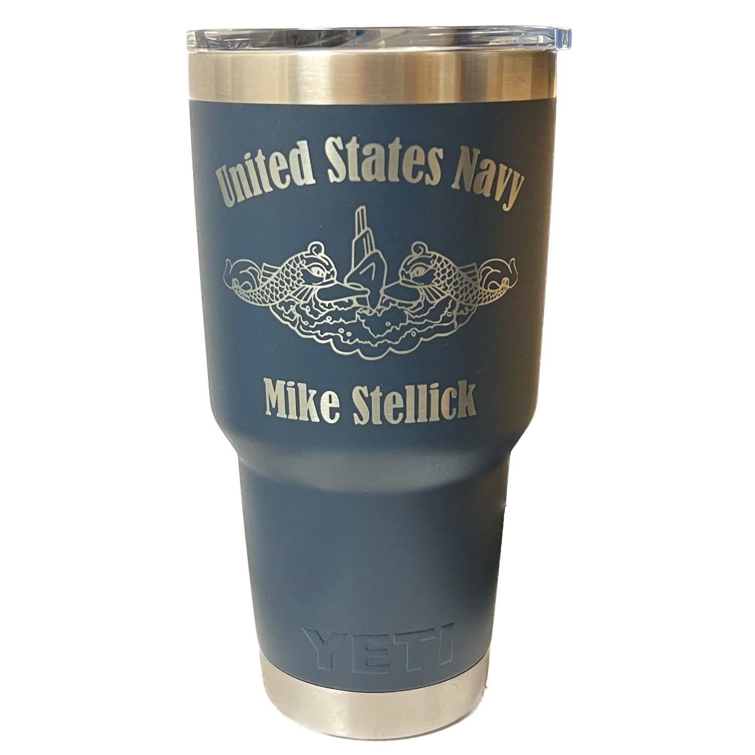 US Navy Submarine Warfare Design Laser Engraved Tumbler