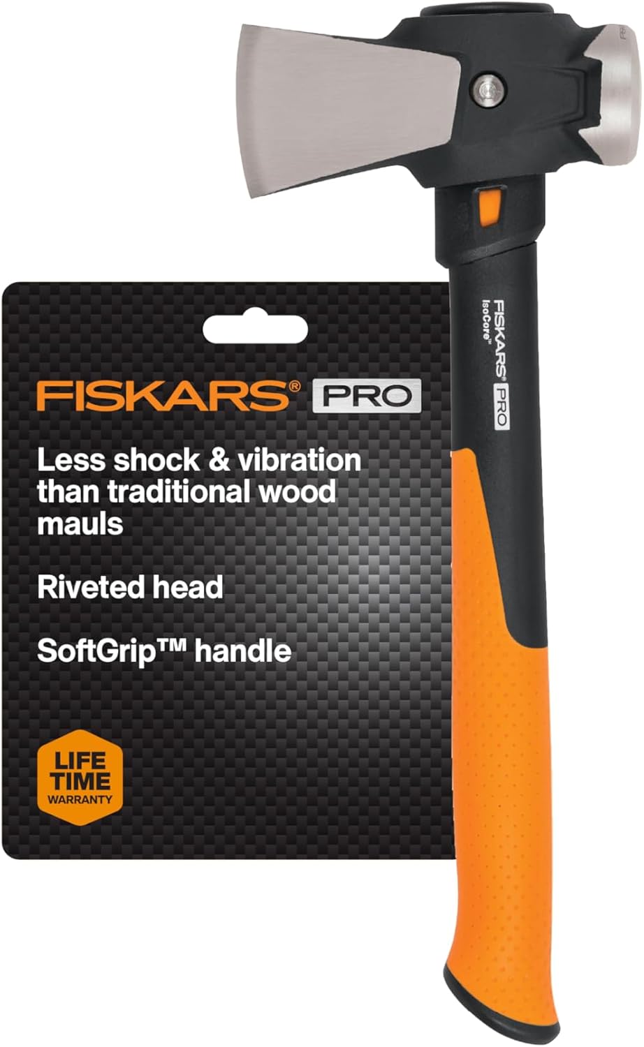 Fiskars Pro IsoCore Maul - Efficient Wood Splitter for Kindling