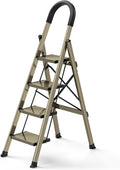 4 Step Folding Step Stool with Handgrip - Stable Lightweight Ladder