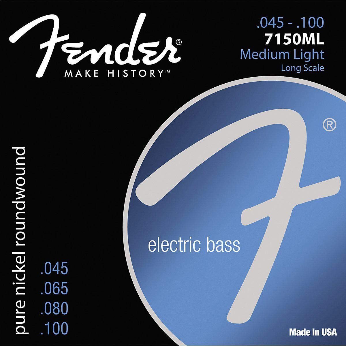Fender 7150ML Bass Strings: Pure Nickel Roundwound for Rich Tone