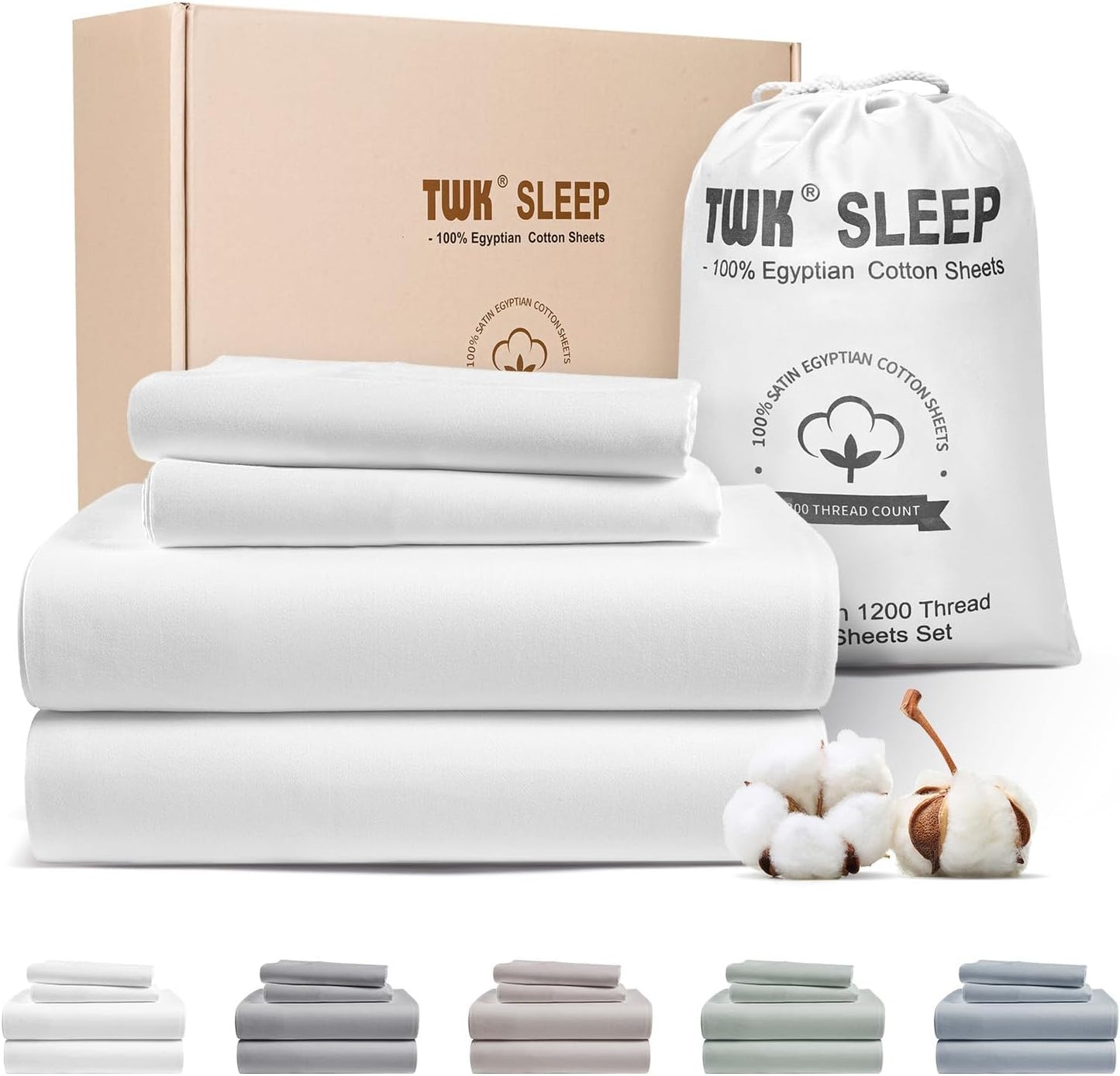 Luxurious 1200 TC Egyptian Cotton Bedding Sheets Set for Comfort
