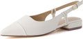 Cream Smooth Pointed Toe Sling Back for Women - Memory Foam Comfort