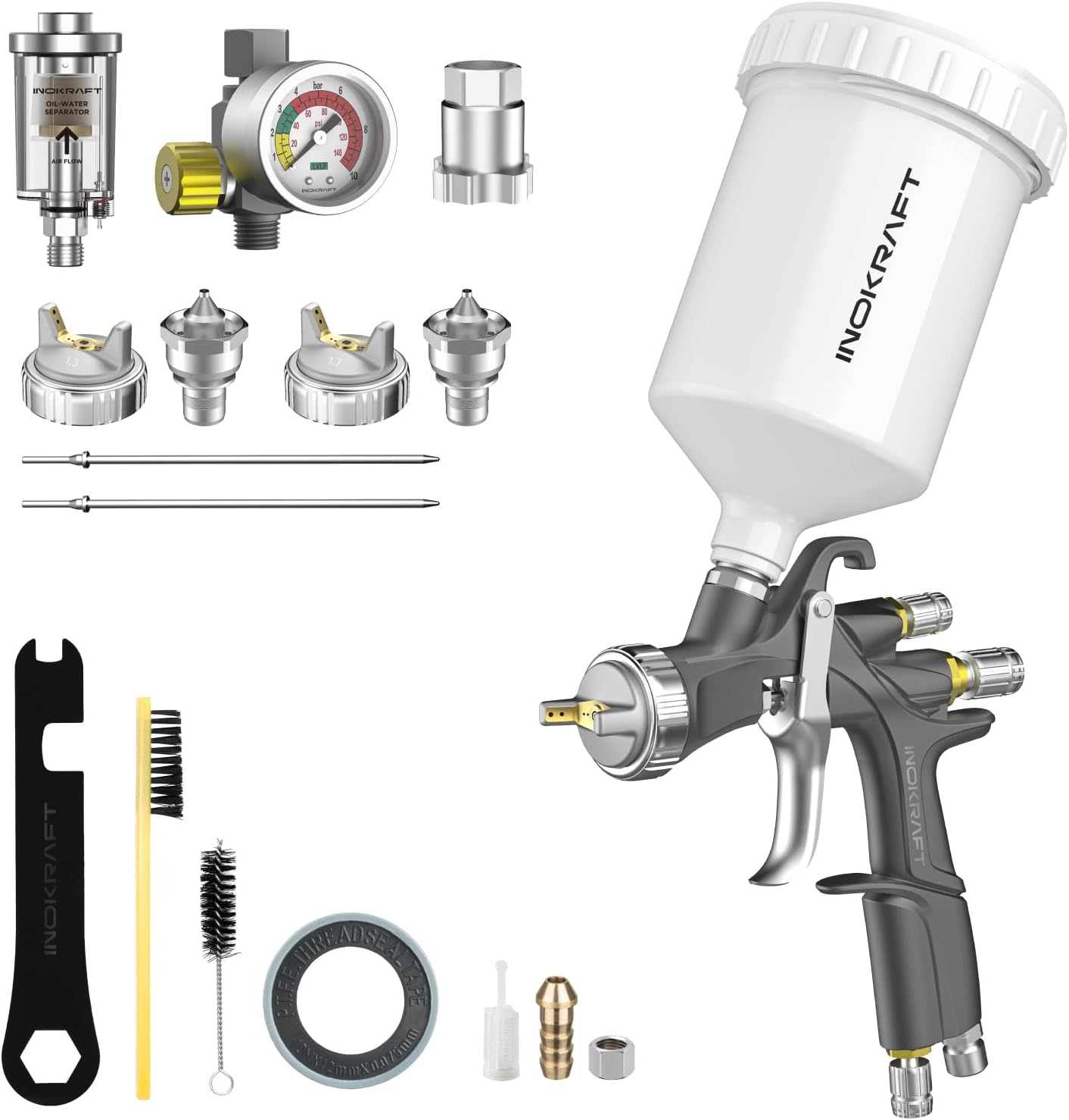 InoKraft D1 LVLP Air Spray Gun Kit for Easy DIY Painting