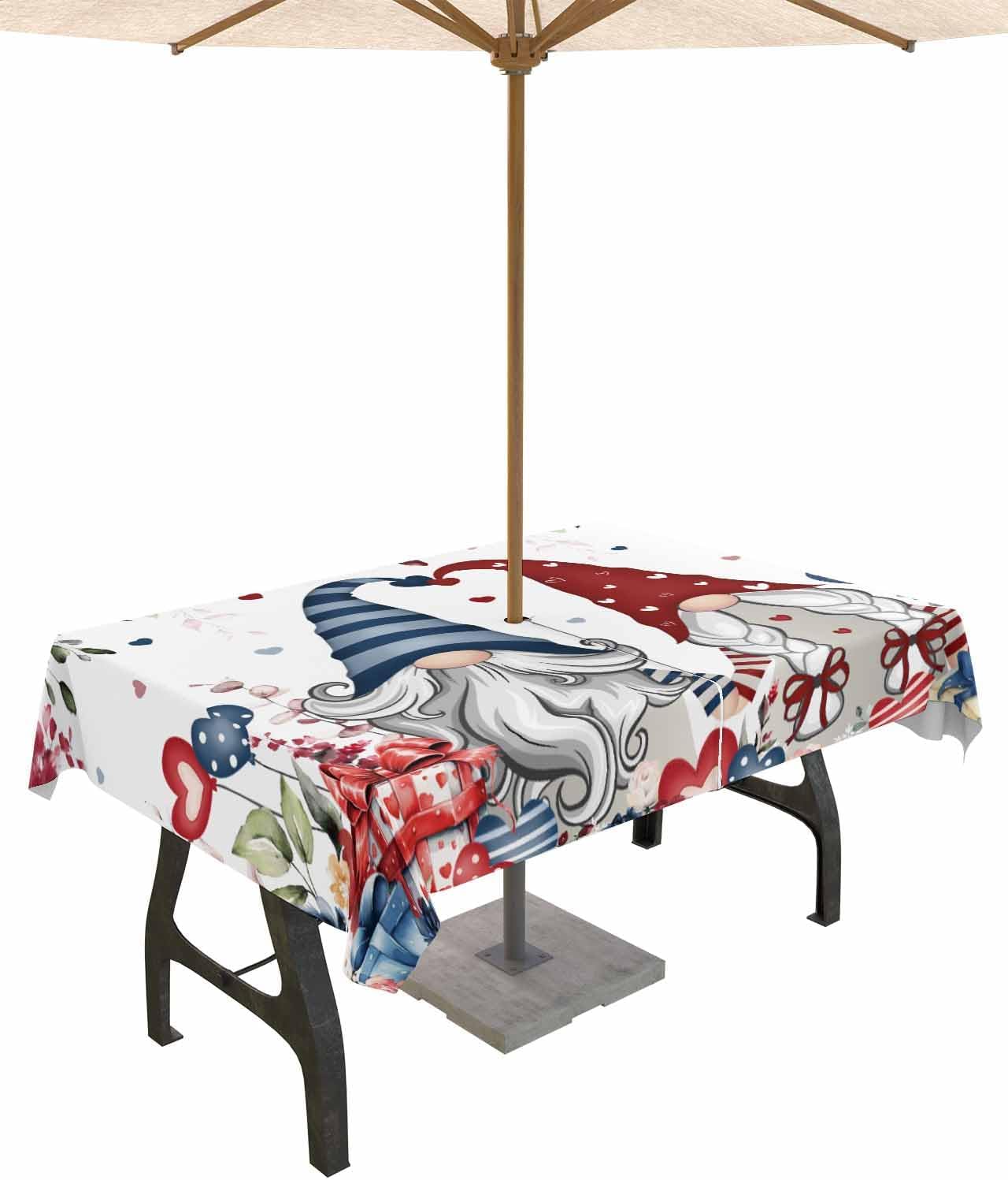 Waterproof Valentine's Tablecloth for Patio Lovebirds