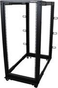 StarTech 4-Post 25U Mobile Open Frame Server Rack - Adjustable Depth