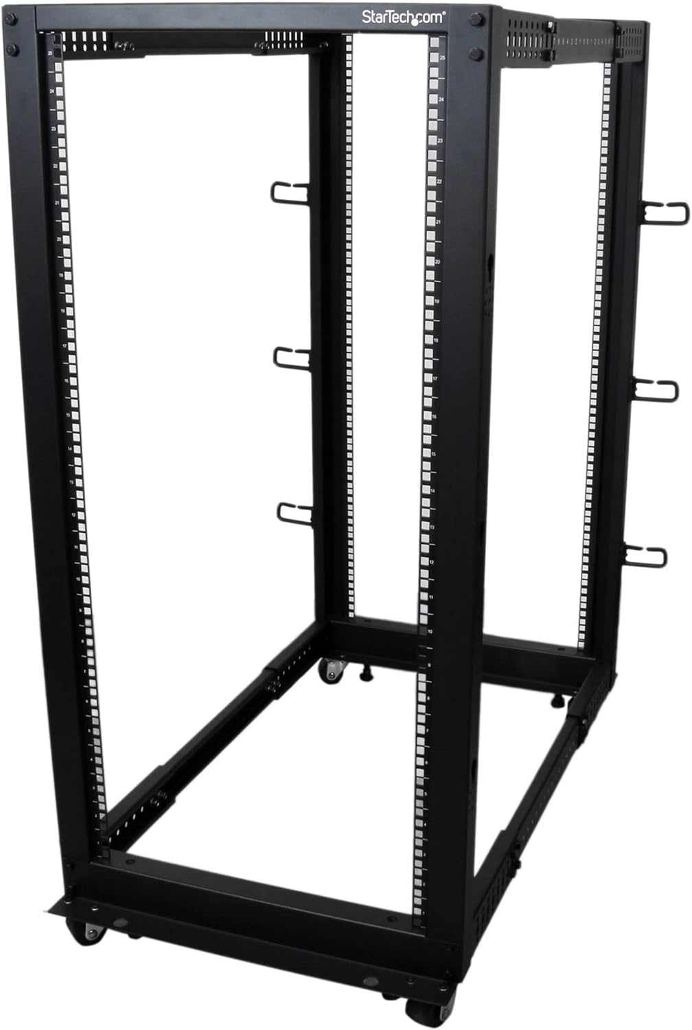 25U Mobile Open Frame Server Rack with Wheels for IT Equipment