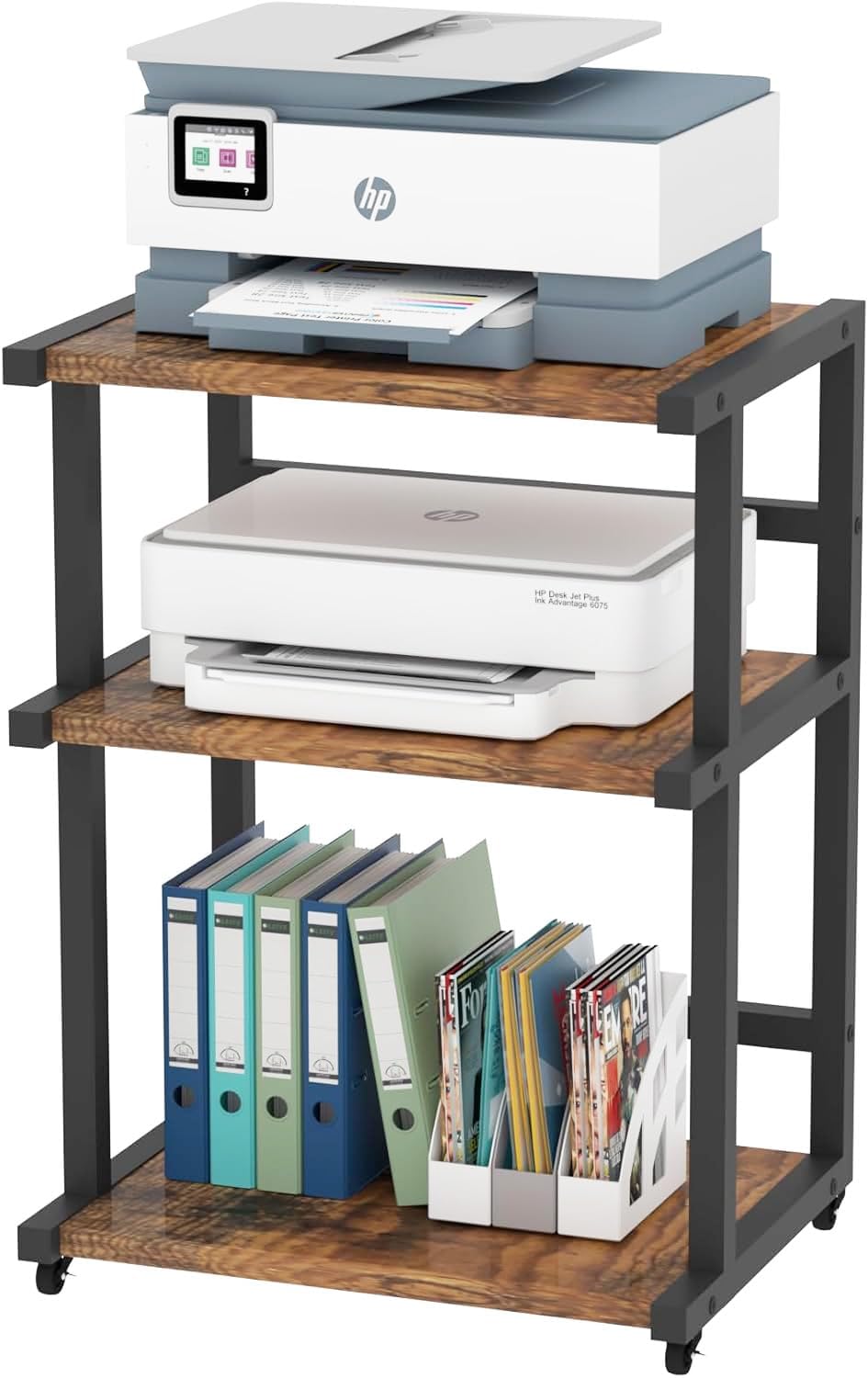 3-Tier Printer Stand with Wheels for Office and Home Use