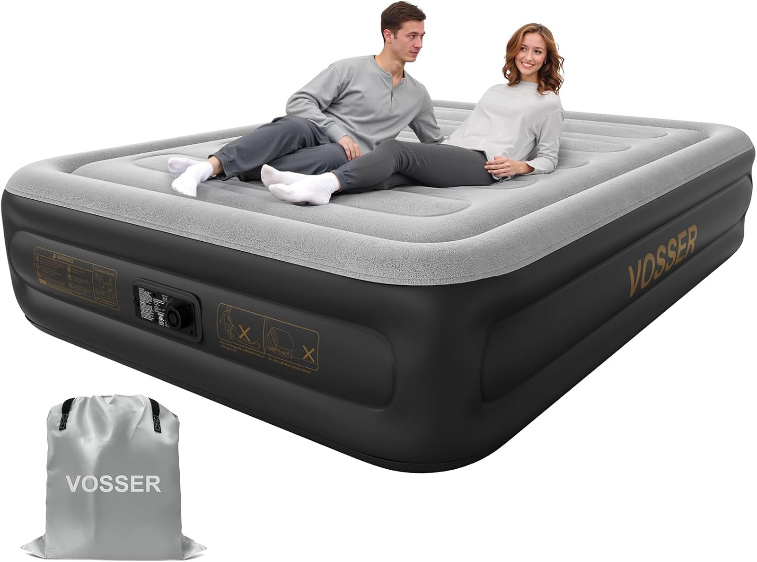 Queen Air Mattress with Built-in Pump for Home and Camping