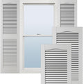 12W x 48H White Lifetime Vinyl Cathedral Top Open Louver Shutters