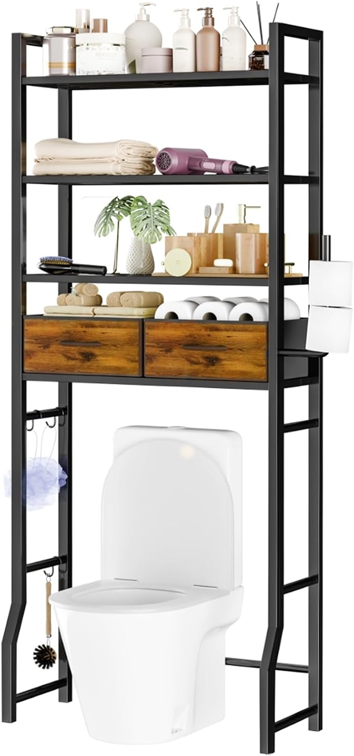 4 Tier Over The Toilet Storage Organizer for Bathroom and More