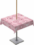 Romantic Pink Tablecloth with Umbrella Hole - Waterproof & Wrinkle-Free!