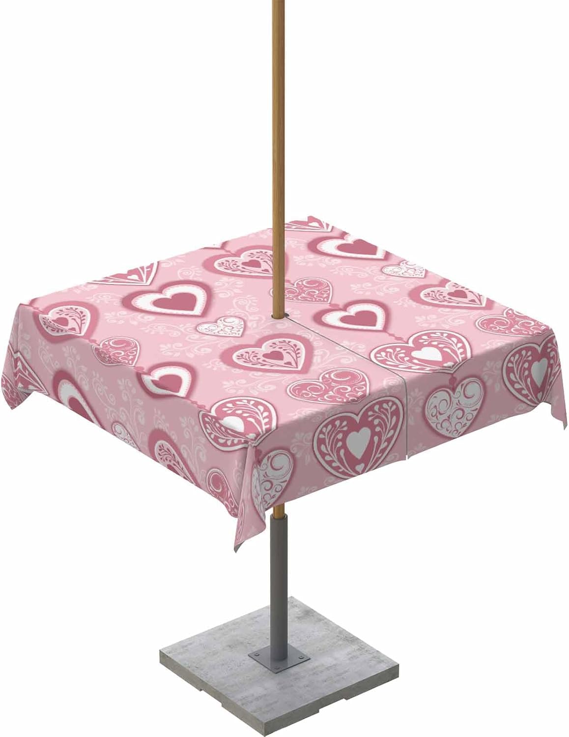 Romantic Pink Tablecloth with Umbrella Hole - Waterproof & Wrinkle-Free!