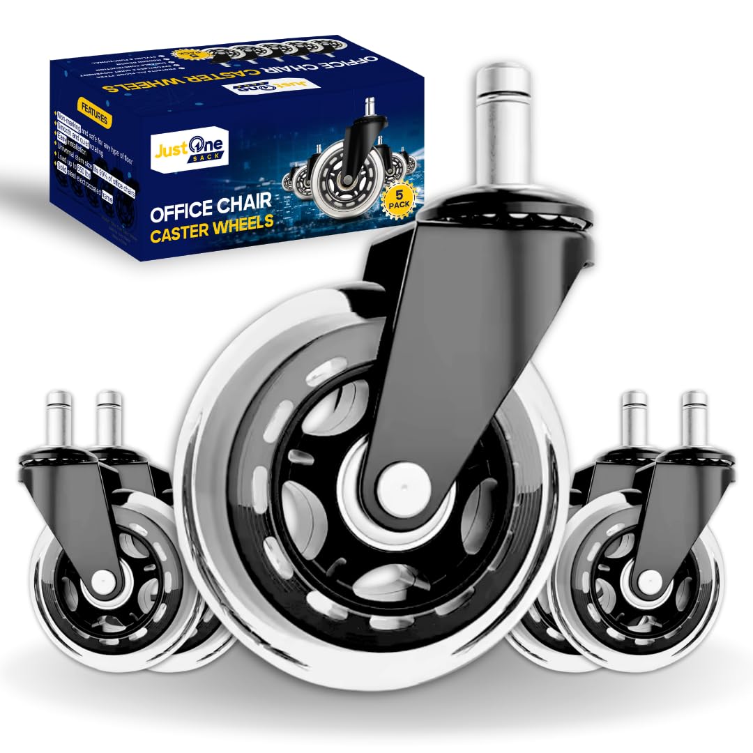 Silent & Scratch-Free Office Chair Wheels - Set of 5