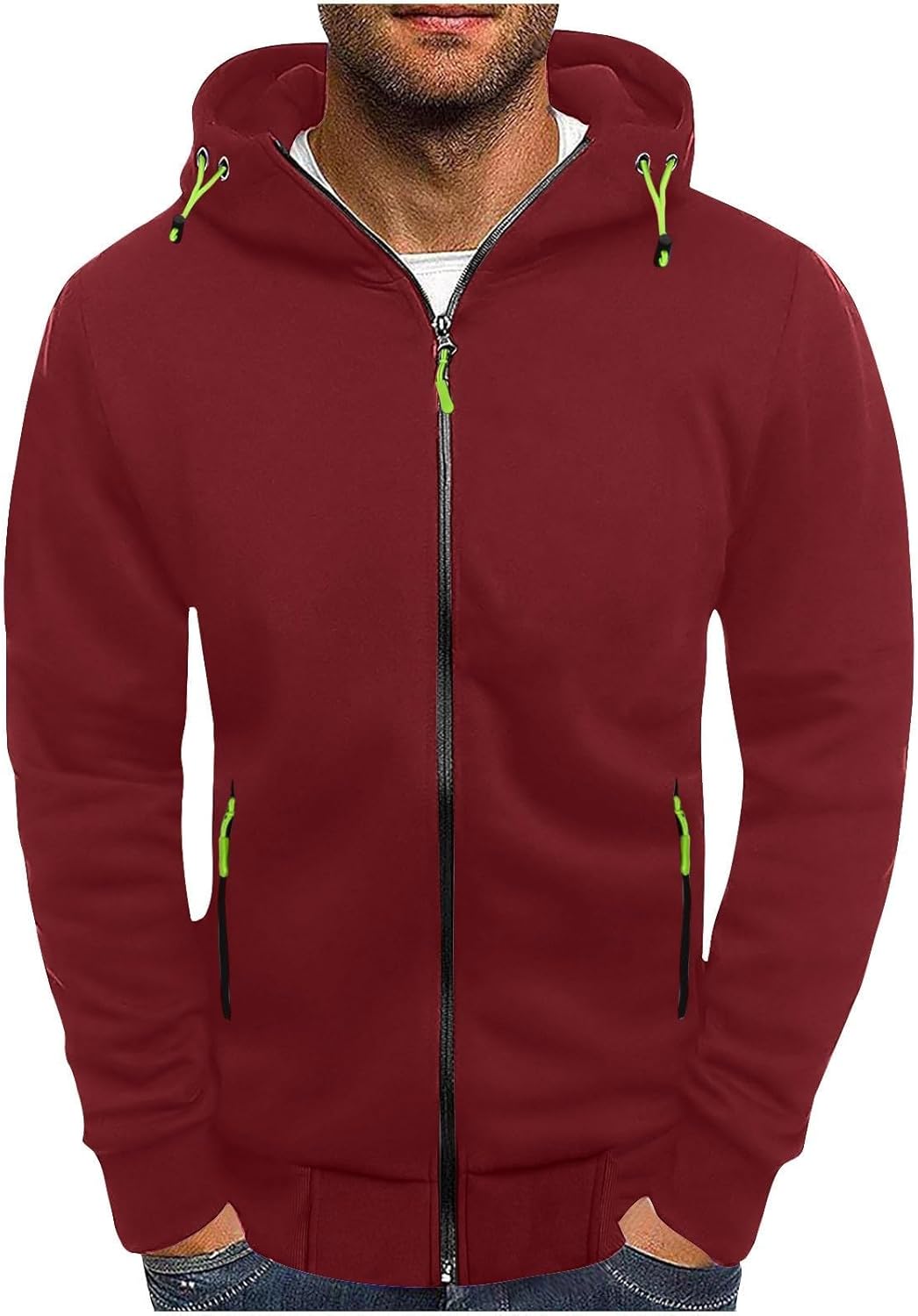 Men's Lightweight Zip-Up Sports Hoodie - Big & Tall with Zip Pockets