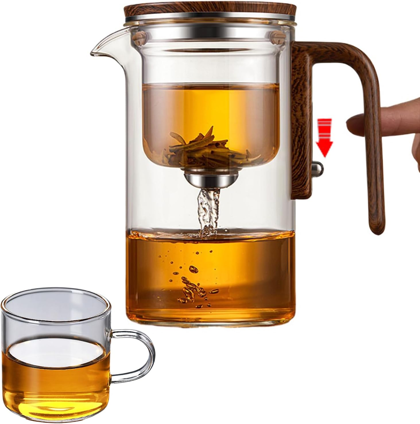 Enchanti Tea Pot 800ML Magic Glass Teapot with Infuser Strainer