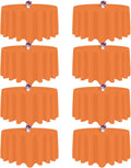 90 in Orange Round Tablecloth 8 Pack - Washable Wrinkle Resistant