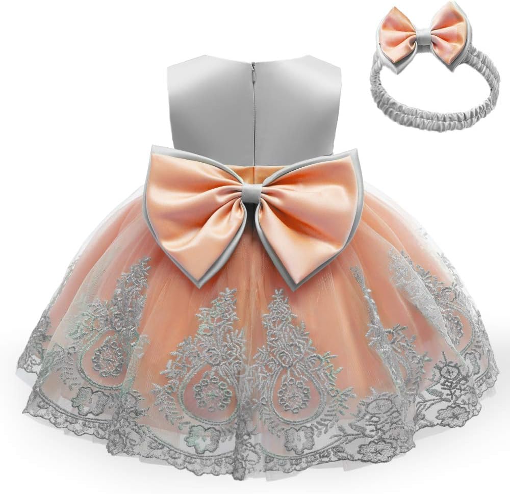 CMMCHAAH Baby Girls Pageant Lace Embroidery Dresses for Toddlers