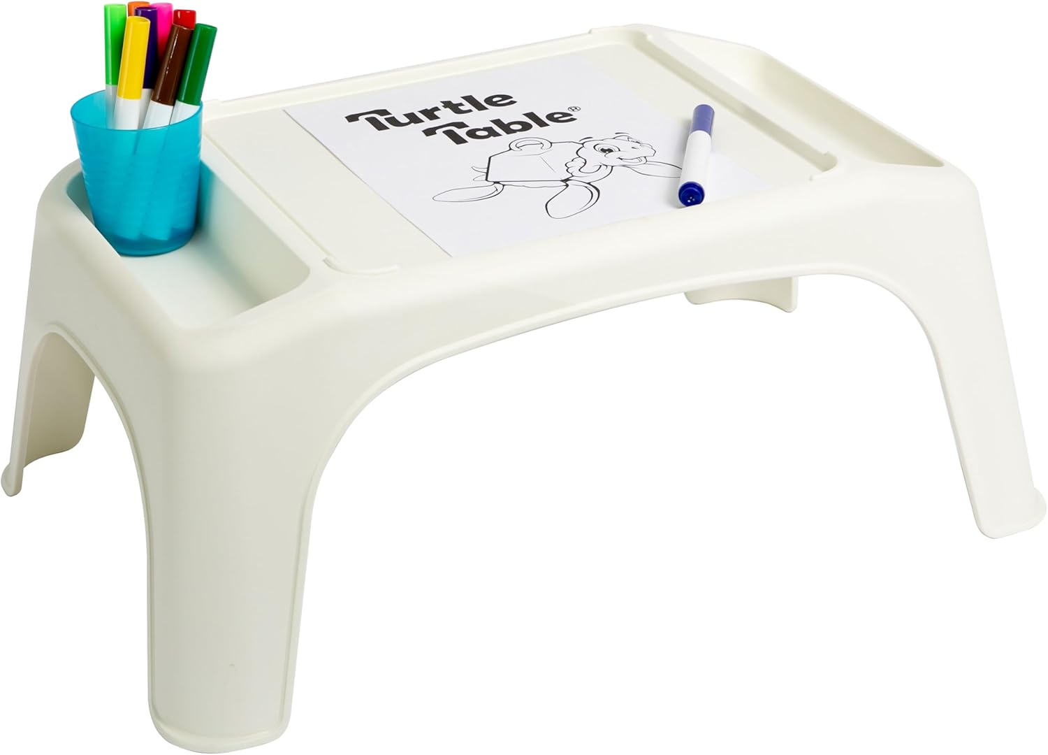 LapGear Kids Turtle Table: Snack & Play Tray - Marshmallow White