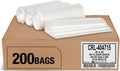 45 Gallon 1.5 MIL Clear Garbage Bags - Pack of 200 - Tough