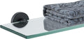 Bathroom Glass Shelf Black 20 x 5 in - Slim Tempered Glass