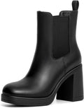 Athlefit Women's Chelsea Platform Boots - Chunky Heel Style